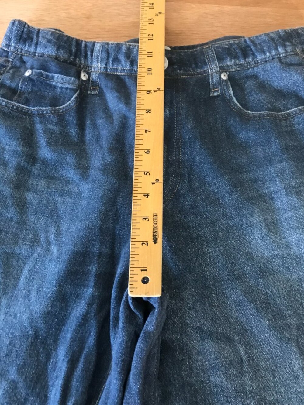 Rag & Bone Miramar Wide Leg Pants Women L Blue High Rise Pocket Pull On Stretch - Picture 9 of 14